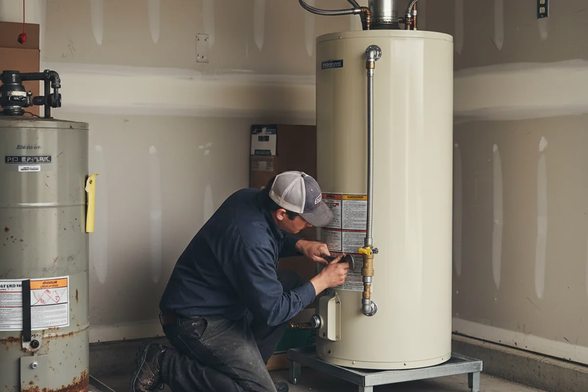 Water heater and shutoff valve replacement in North Branch